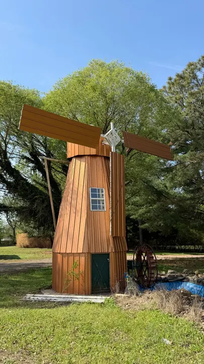 Distinctive windmill feature on the property.