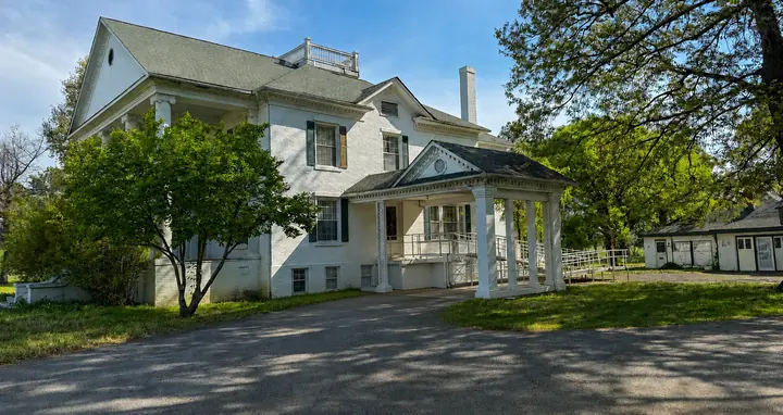 A cleaned-up view of Hilfiker House from the drive.